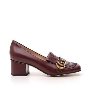 GUCCI Marmont Bordeaux Loafer Pumps RARE * AUTHENTICATED